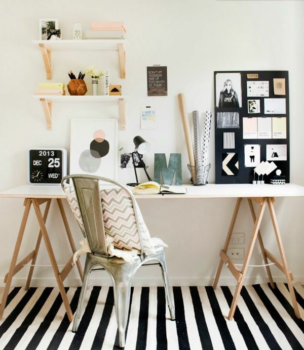 skandinavisk møbel i hjemmet arbejdsstue ramme desk runner