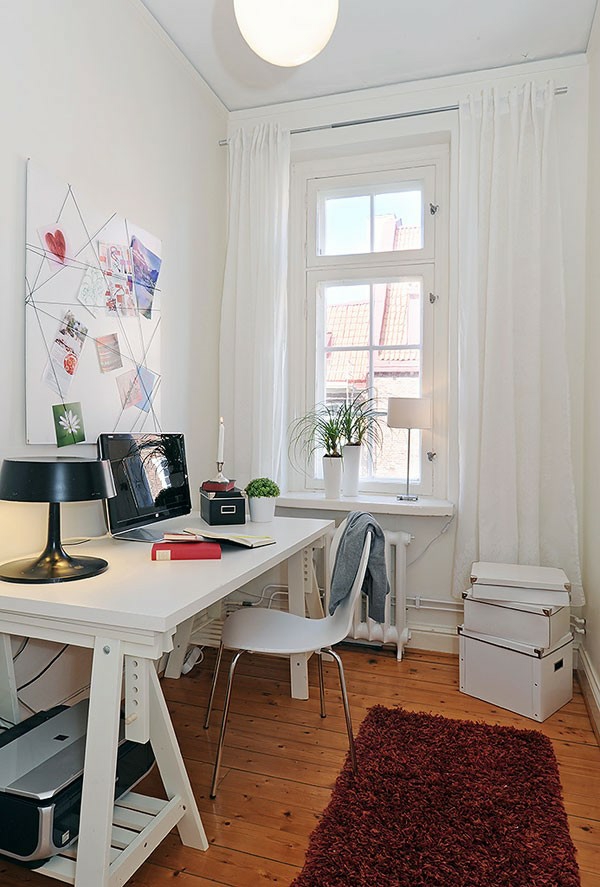 Scandinaves-bureaux-idée-maison-moderne blanc équipement