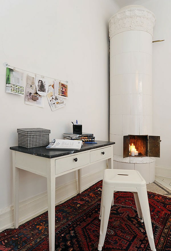 escritorios estufa de casa de estilo escandinavo