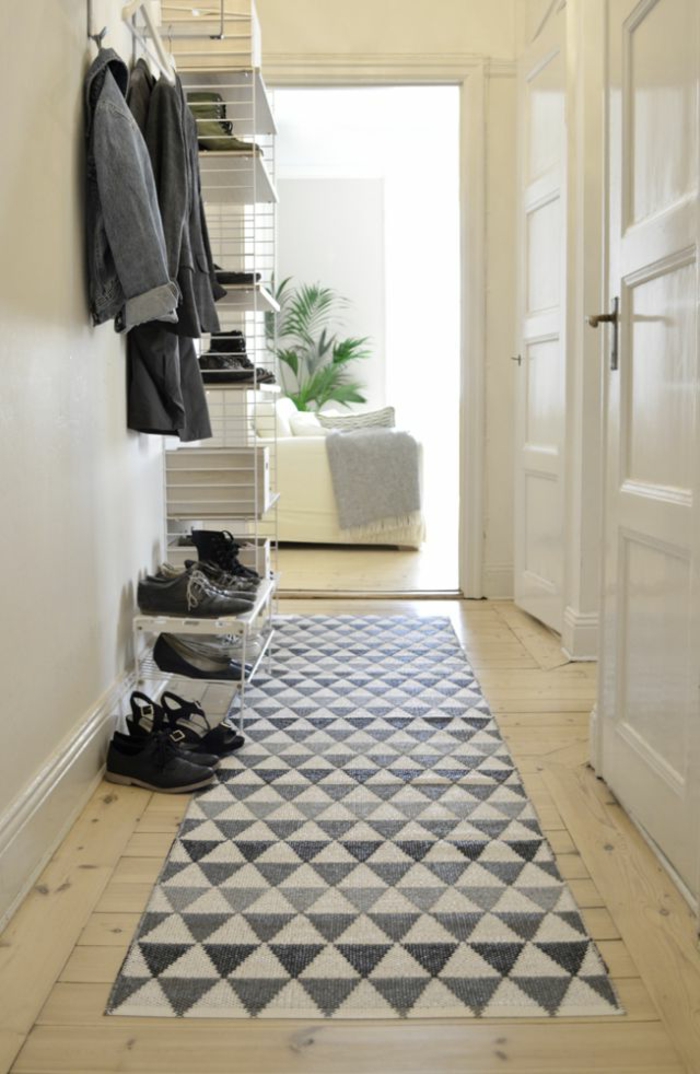 Modelo geométrico de forma de pasillo de alfombras escandinavo