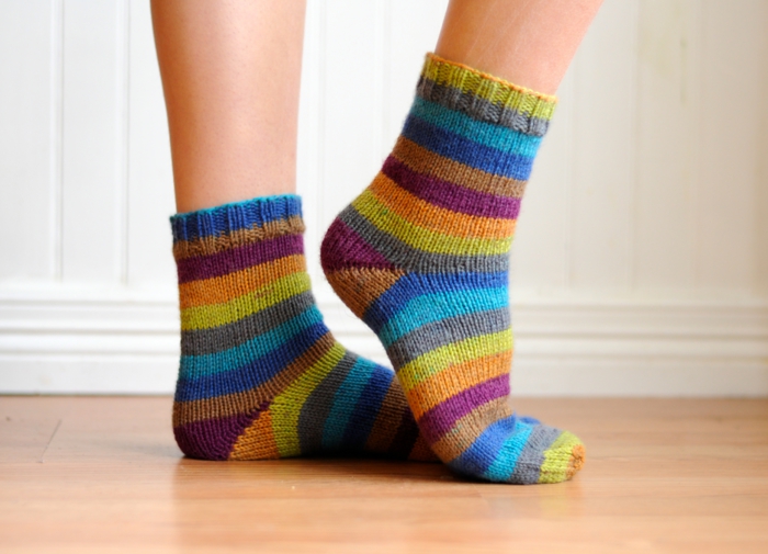 pata úplet barevné ponožky pletený vzor yogasocken útulný