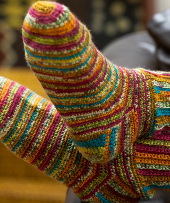 pata pletené barevné ponožky pletení vzor yogasocken teplé