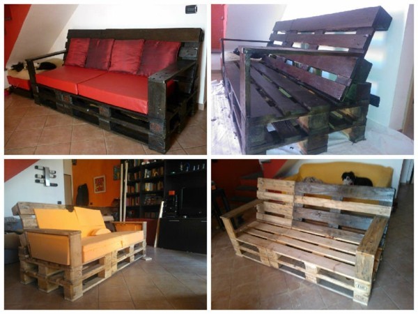 ספה עשוי משטחי DIY רעיונות לרהיטים