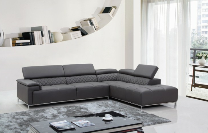sofá gris esquina sofá alfombra elegante