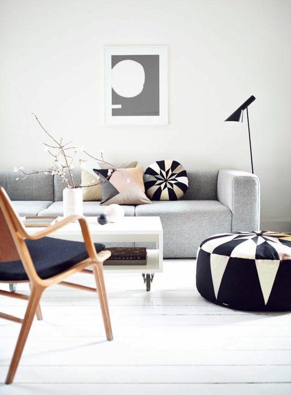 Sofa pude Elegante stilfulde Sofabord Hjul Round Taburet bord dekoration