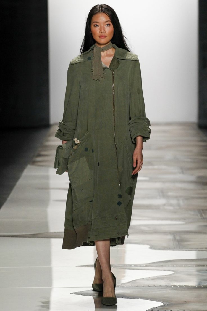 summer fashion women's fashion ladies greg lauren weiter coat soldier green military