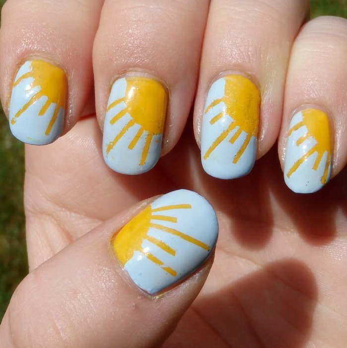 夏季指甲与阳光图案的原创思路