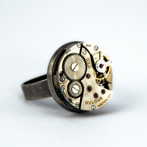 Steampunk κοσμήματα παλιό μηχανισμό δαχτυλίδι ρολόι