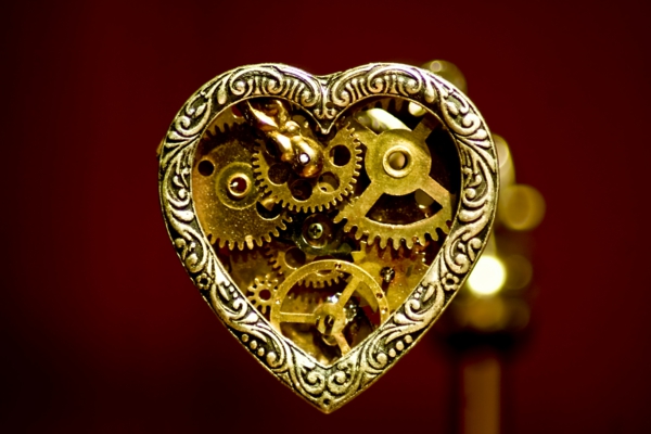 Steampunk καρδιά δαχτυλίδι καρδιά παλιά τμήματα ρολογιών