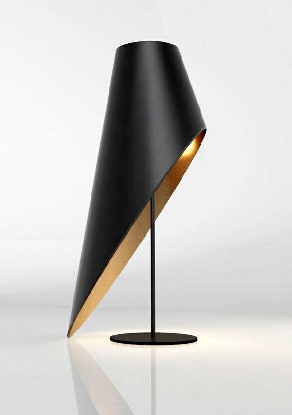 лампа за подово осветление за дизайн на лампата, черна асиметрична нощничка
