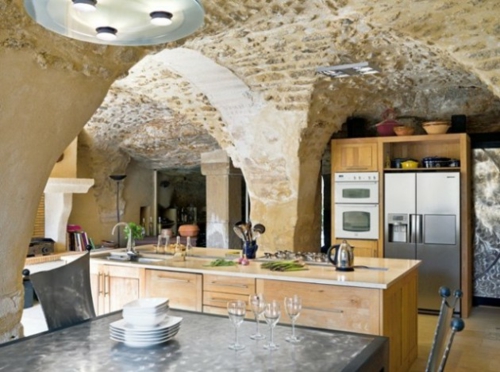 stenen design keuken rustieke moderne meubels
