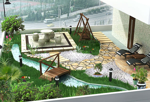 πέτρα πίνακα σκαμπό ιδέα κήπο design ξαπλώστρα