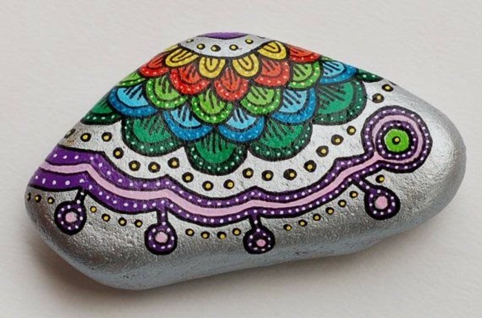 حجارة الطلاء فكرة الألوان الملونة