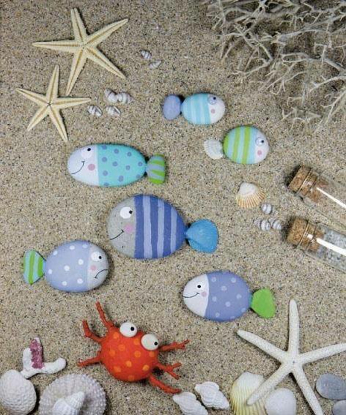 ideas para regalar piedras pintadas juguetear con piedras playa