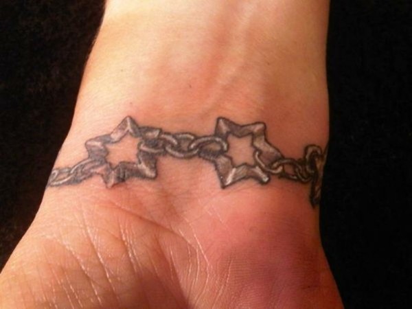 Star tatovering på håndleddet