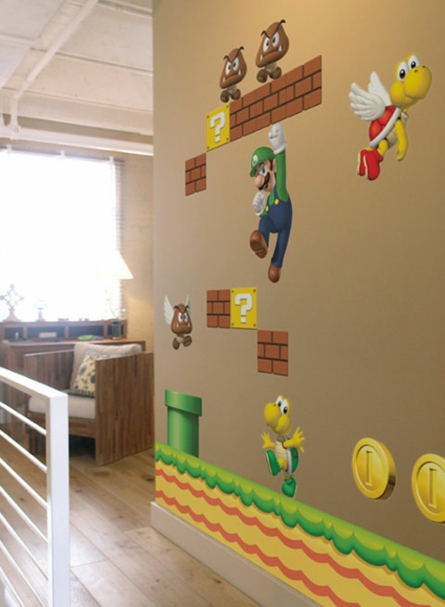 Супер Марио стена декорация в детската идея