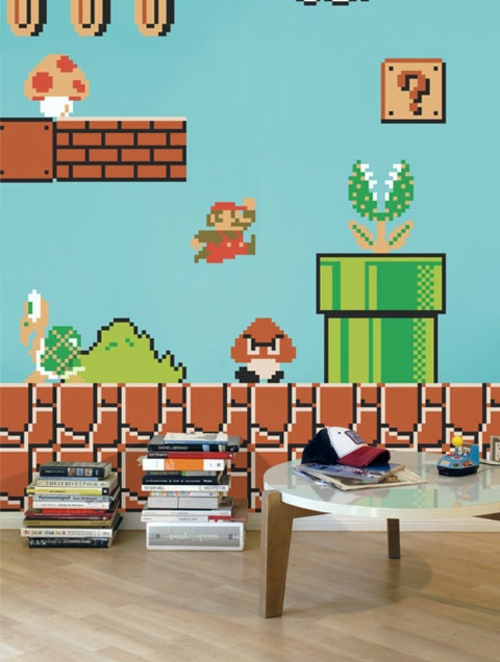 Супер Марио стена украса в детската стая в съседство