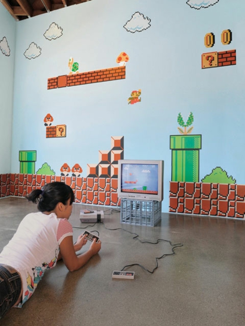 Супер Марио стена украса в детска стая Nintendo
