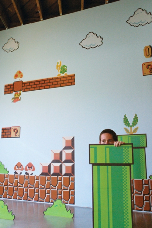 Decoración de pared de Super Mario en el juego de guardería