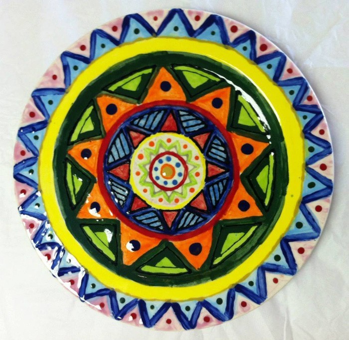 Keramika nápady kreativní design DIY nápady DIY zdobení sami dělat ruční desku malování