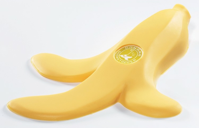 tapón de puerta plátano amarillo plástico curiosite.es
