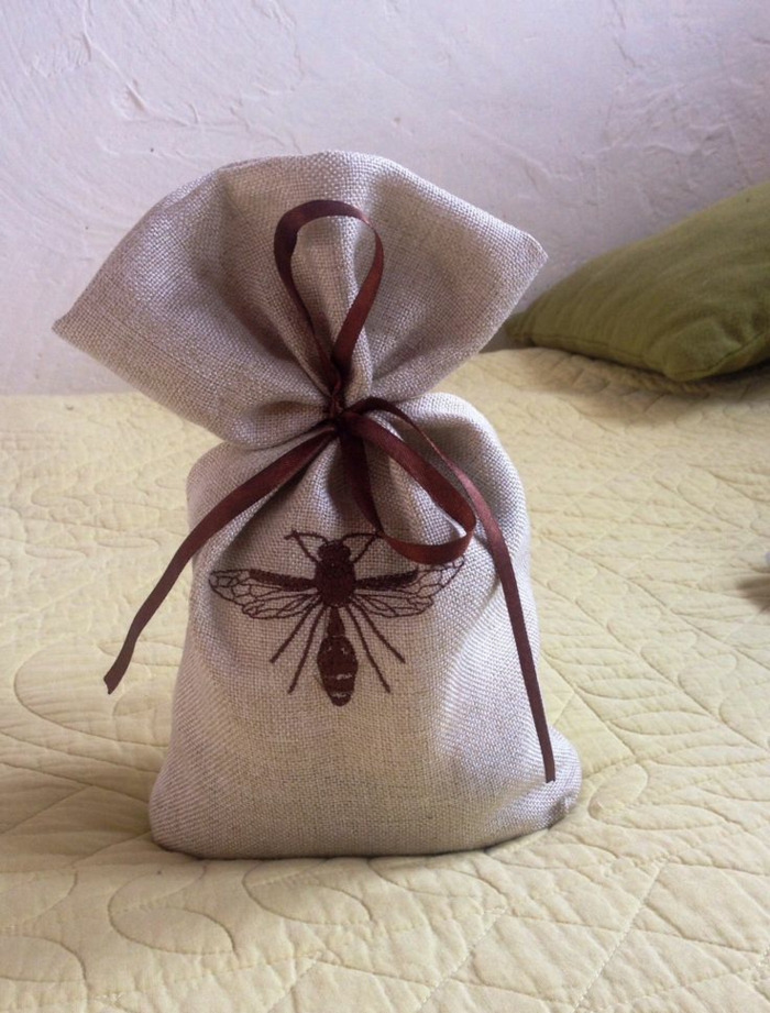 doorstop jute sack insect pattern embroidery work