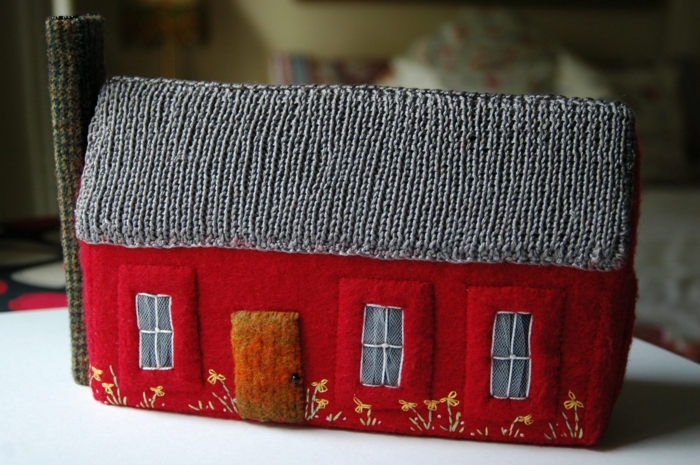Deurstop naaien deurbuffer zak roestvrij staal deurbuffer rood huis gemaakt van vilt en zand