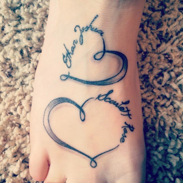 τατουάζ εικόνες λέξεις καρδιές τατουάζ στο πόδι