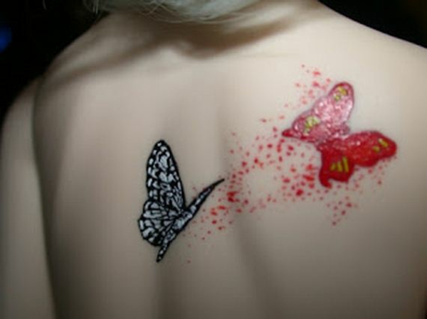 τατουάζ δροσερό τατουάζ 3d 2 πεταλούδες