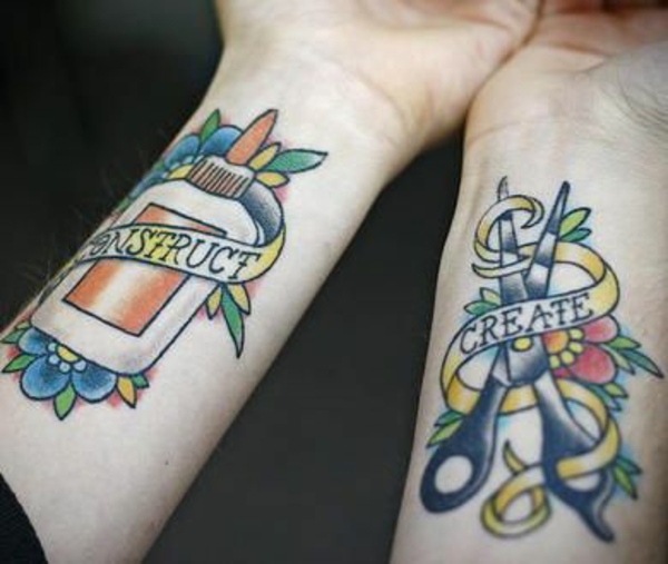 τατουάζ hangelenk τέχνη πολύχρωμα