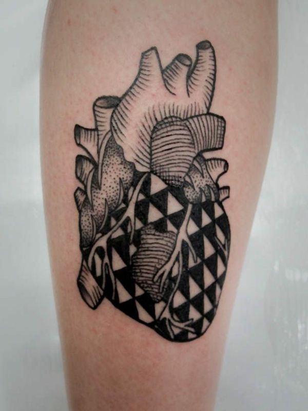 τατουάζ μοτίβα σκέλος τατουάζ καρδιά ανθρώπινη ανατομία