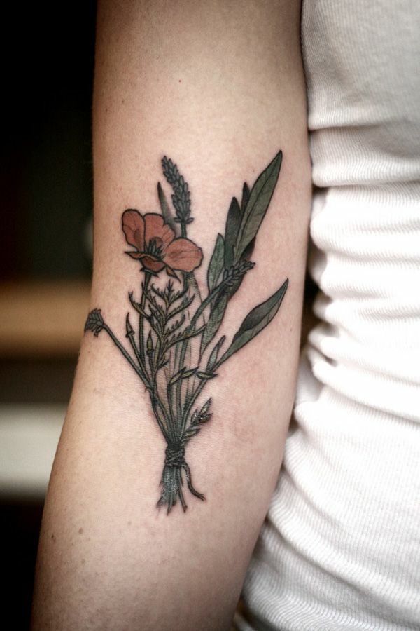 tatovering motiver kvinner blomster underarm trendy