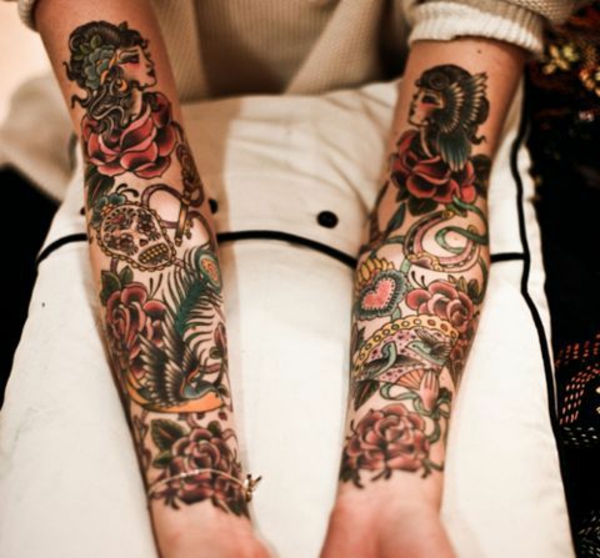 tatuointi käsivarsi sisällä motiiveja