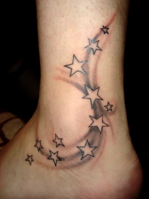 estrellas del tatuaje en las ideas del tatuaje de la pierna