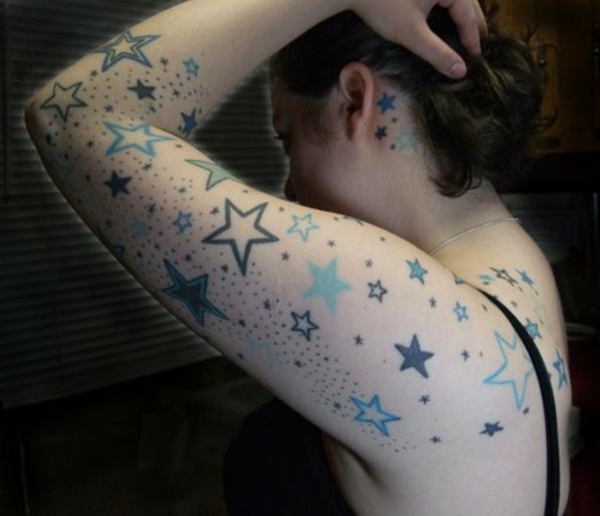 tetování hvězda cool tetování modrá