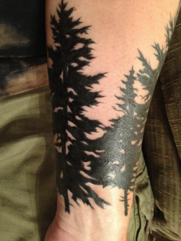 tetování předloktí obrázky nápady pro muže stromy