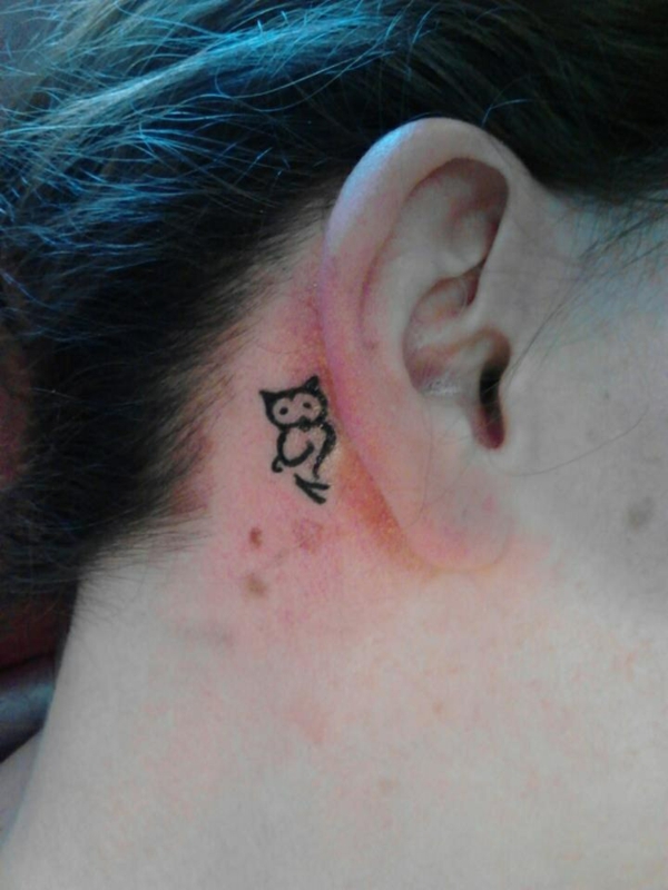 τατουάζ τατουάζ αυτί μοτίβο κουκουβάγια