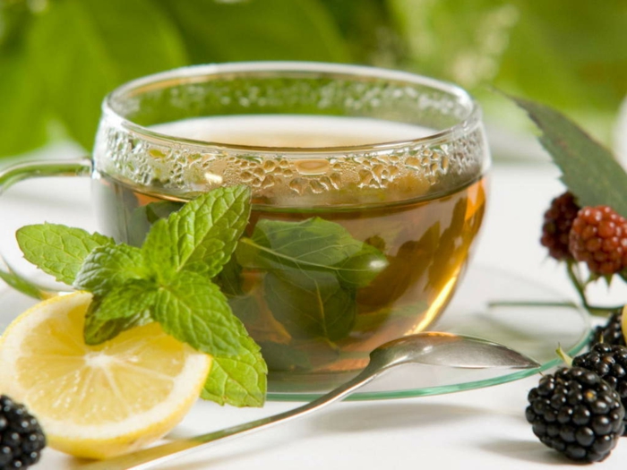 preparing tea melissa tea healthy food