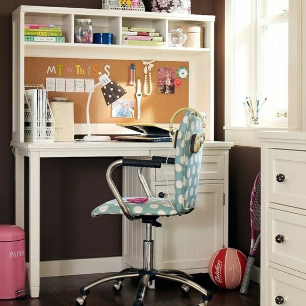 teenager room girl chair ball cupboard