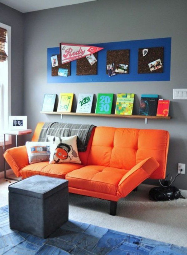 стая за тийнейджър за момче мебел диван декорация стена