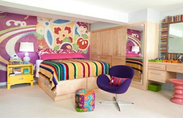 teenage room design ideer farverige