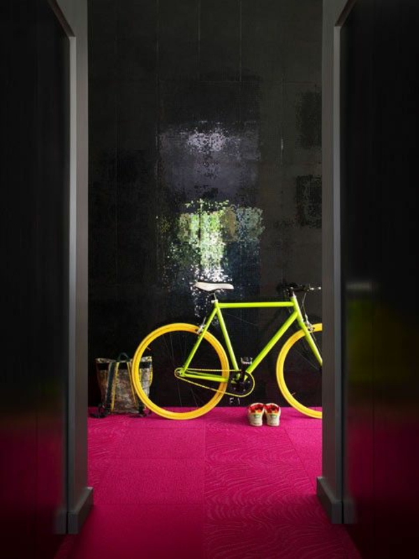 χαλιά online φθηνό χαλί όνειρο κίτρινο ποδήλατο