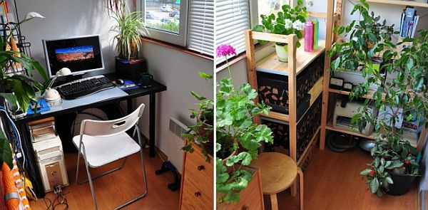 terrasse balkon lille kompakt ide arbejdsplads desktop plante