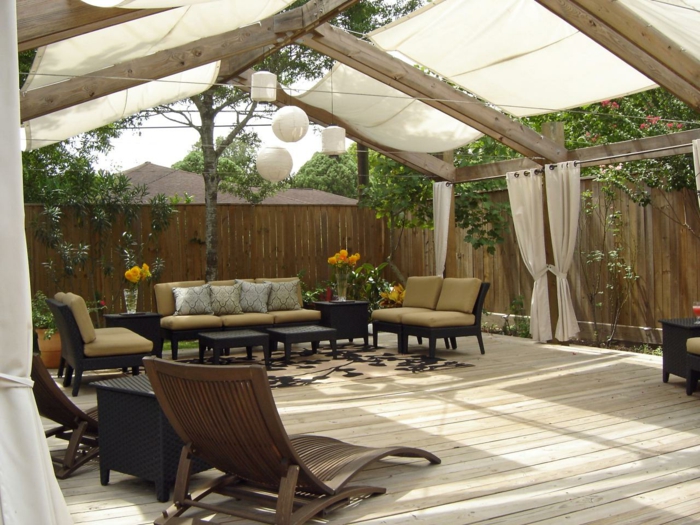 patio taktekking hagearbeid ideer canopy hagemøbler