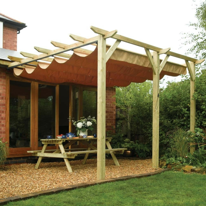 terrace roofing practically stylish wooden garden furniture