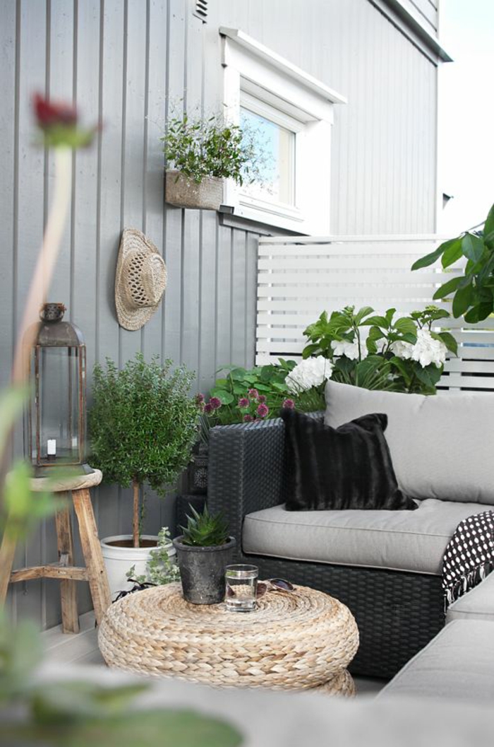 patio istutus huonekalut rottinki parveke kasvit terassi suunnittelu ideoita
