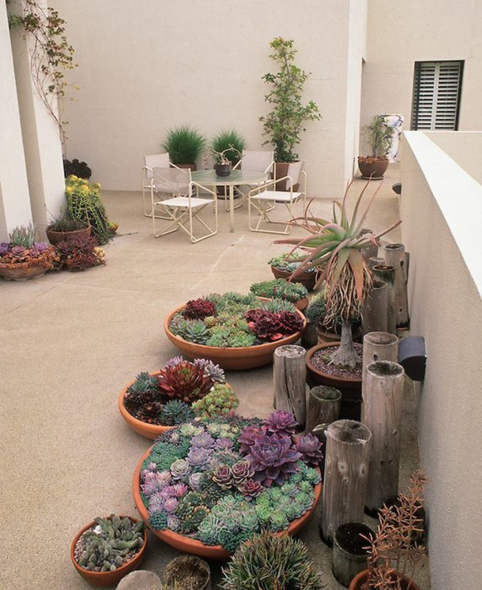 terassi istutus huonekalut ja parveke kasveja vihreä terassi suunnittelu ideoita