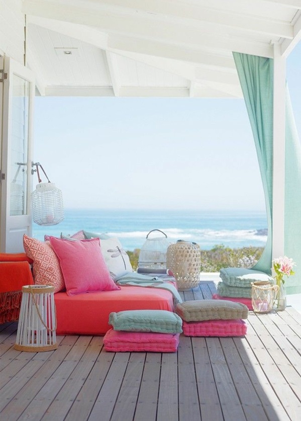 terrasse véranda construire américaine maisons en bois paysage marin meubles de salon
