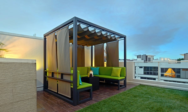 terasa design nápady obrázky příklady zahradní nábytek zahradní pergola