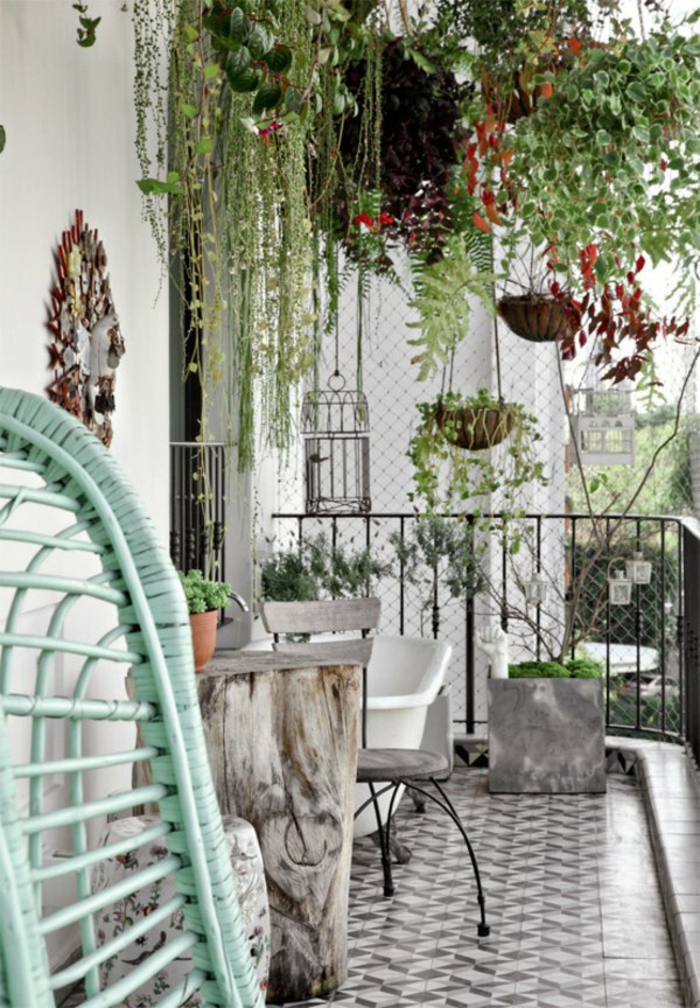 terasy nápady květinové rostliny visící rostliny balkon rostliny balkon nábytek